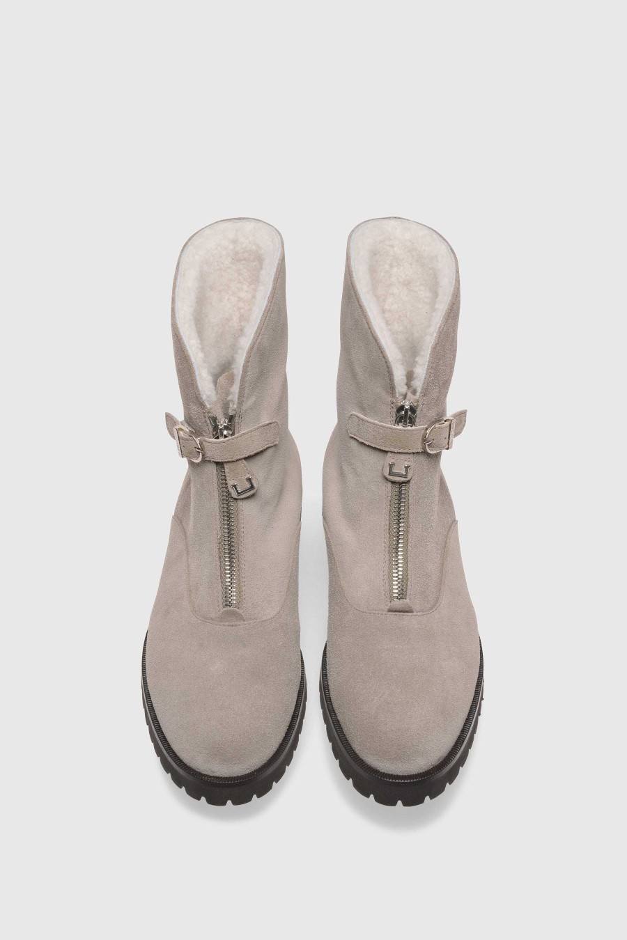 Unützer Stiefeletten | Stiefelette 1978 Velours Beige Shearling Latte