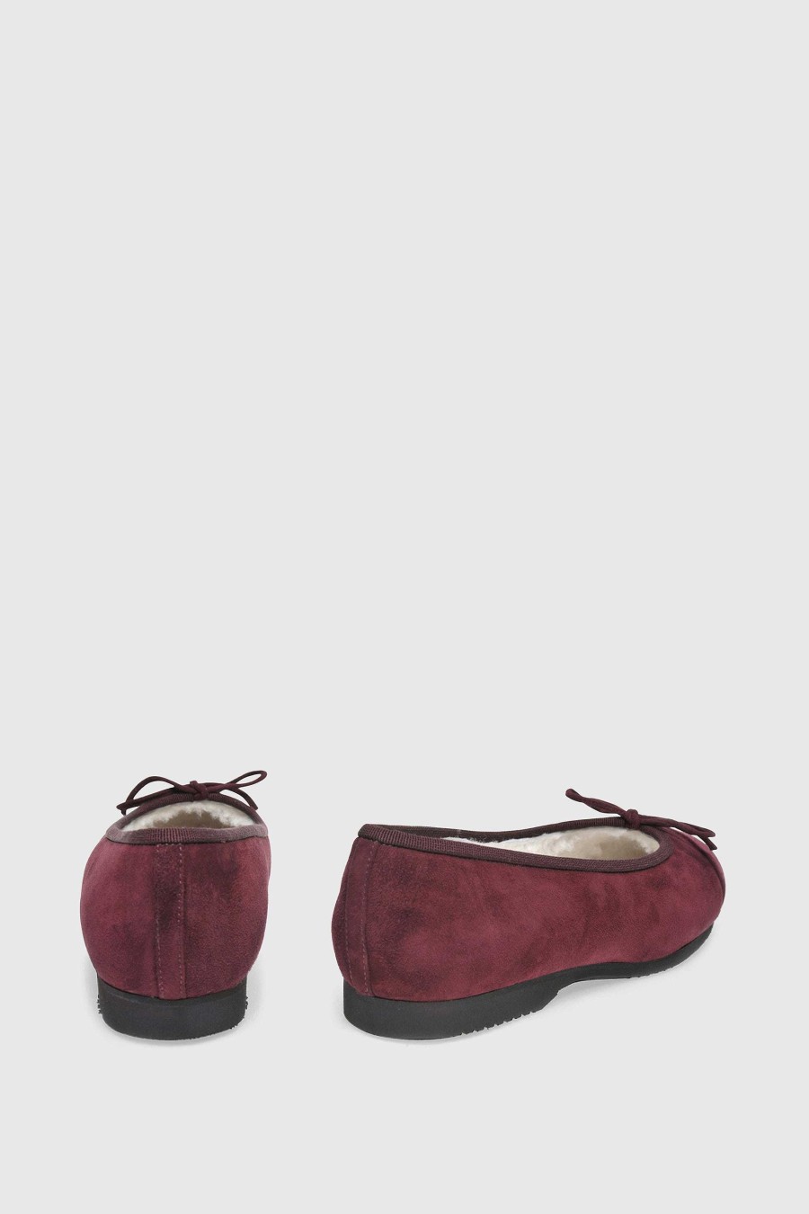 Unützer Ballerinas | Ballerina 6114 Bordeaux-Wildleder-Lammfellmilch