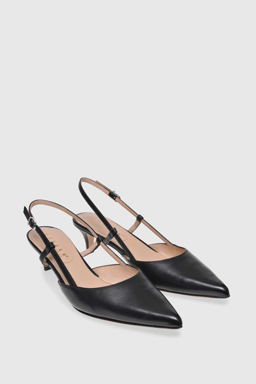 Unützer Slingbacks Mit Absatz | Slingback-Pumps 9317 Schwarz Nappa