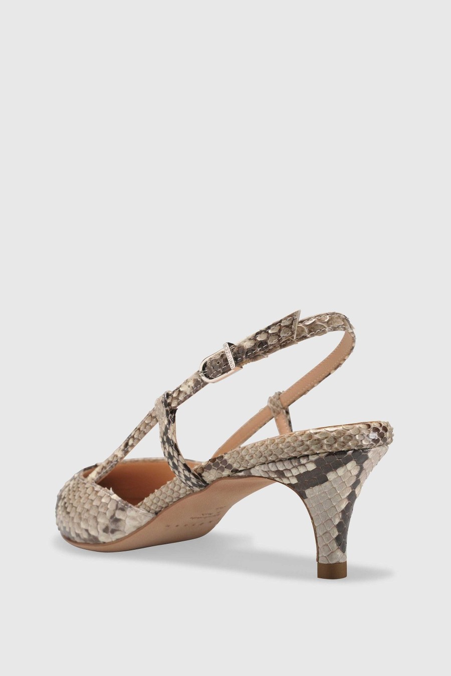 Unützer Slingbacks Mit Absatz | Slingback 9317 Pitone Roccia Lucido