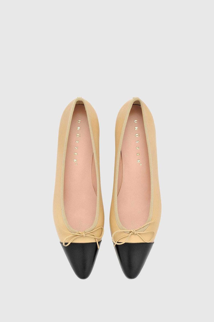 Unützer Ballerinas | Ballerina 2056 Nappa Beige Schwarz