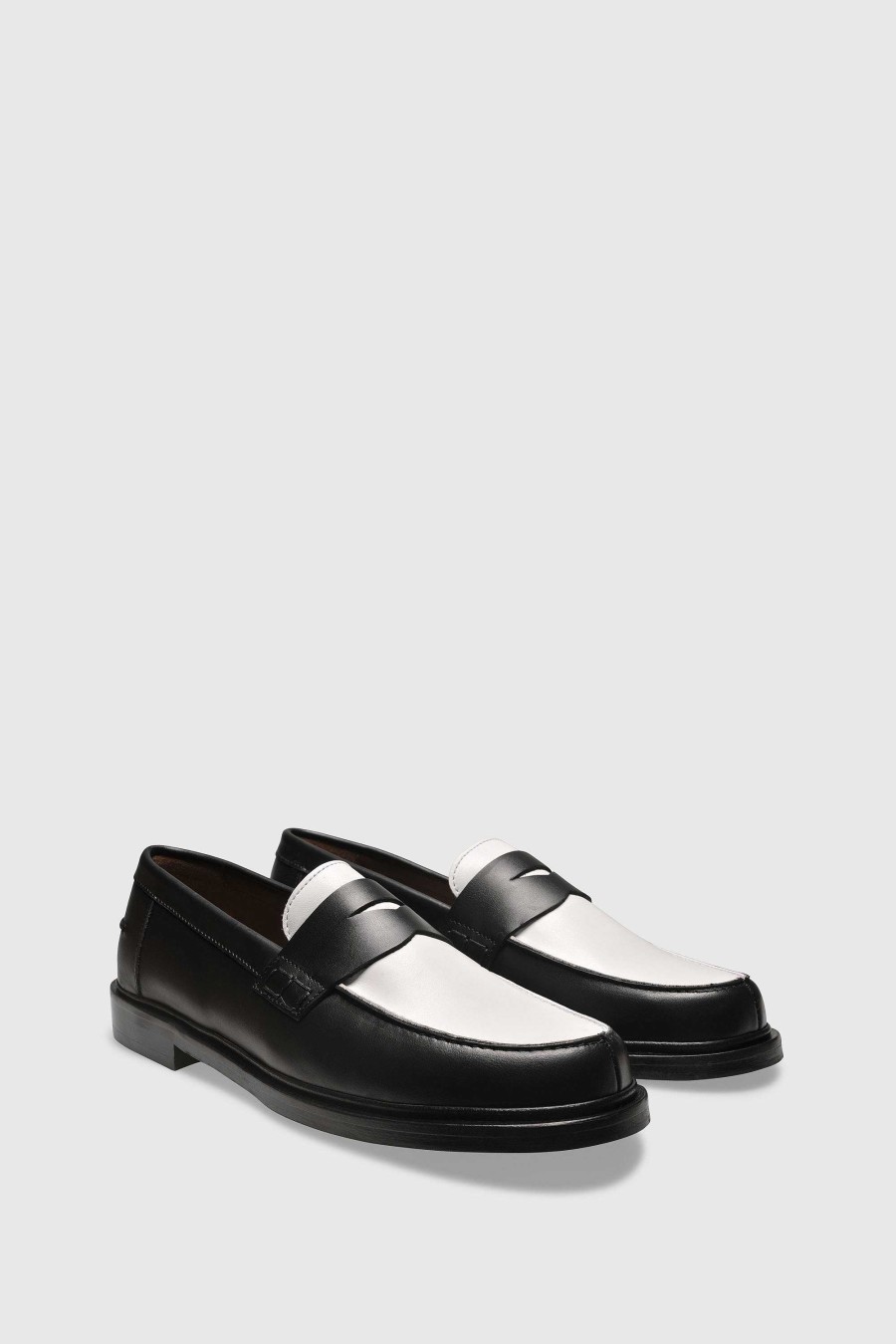 Unützer Manner | Loafer 5000 Vitello Schwarz Weis